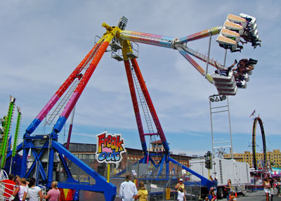 “Freak Out” is the newest attraction at the Clark County Fair this year, offering thrills in the Brown Amusements Carnival Midway. 