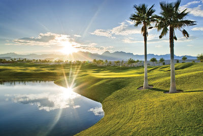 The course beckons to local golfers at Coyote Springs. The Jack Nicklaus-designed PGA course has great specials for residents during the summer months. PHOTO COURTESY OF COYOTE SPRINGS GOLF COURSE.
