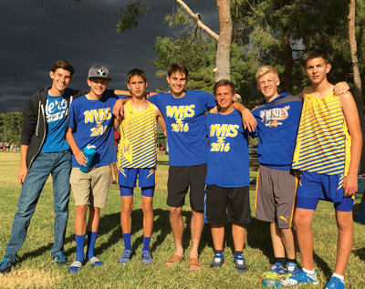 MVHS Boys’ Cross Country team put out a huge effort at Saturday’s NIAA 3A Regionals to qualify for one of four team spots at this week’s State Meet. Pictured l to r are Garrett German, Samuel Jolley, Jerrick Stastny, Nathaniel Thompson, Nathan Waite, Zach Anderson and Zane Lamping. PHOTO COURTESY OF RYAN ANDERSON.