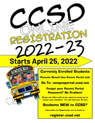 CCSD Online Registration for 2022-23