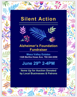 Silent Auction: Alzheimer's Foundation Fundraiser @ Mesa Valley Estates