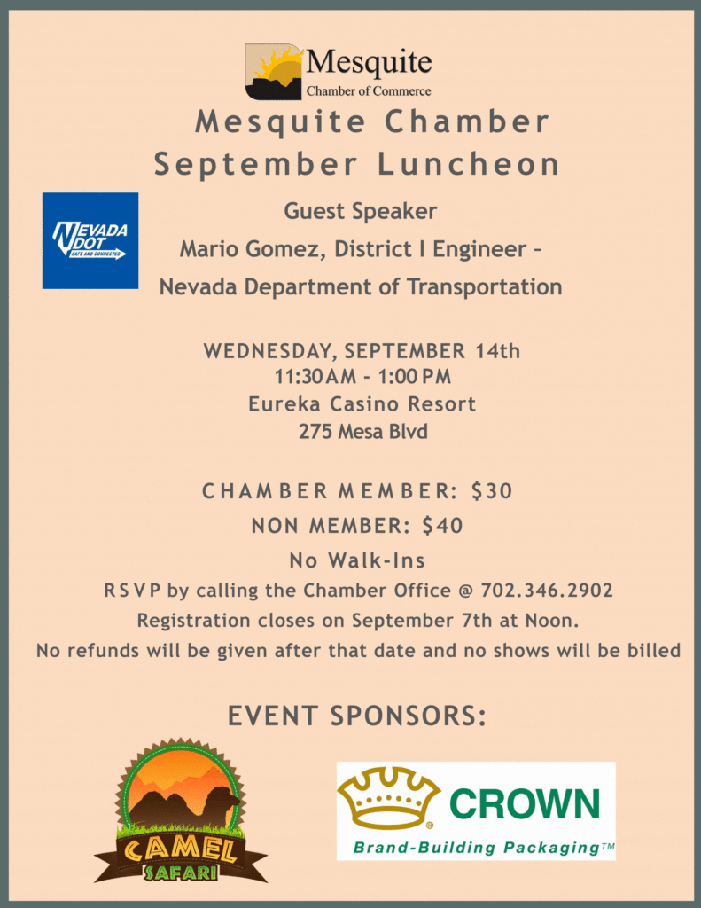 Mesquite Chamber September Luncheon @ Eureka Resort