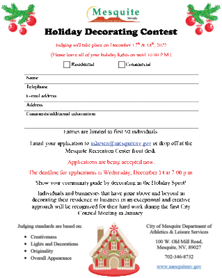 Mesquite Holiday Decorating Contest