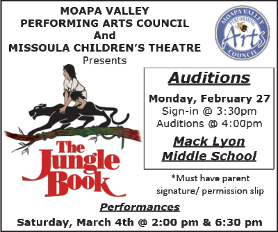 Missoula Childrens Theatre: Jungle Book Auditions @ Mack Lyon Middle School