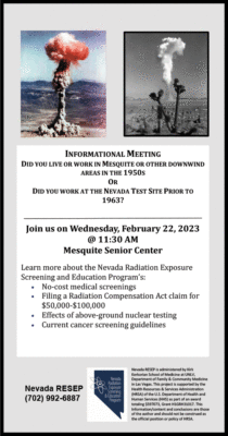 Downwinders Informational Meeting @ Mesquite Senior Center