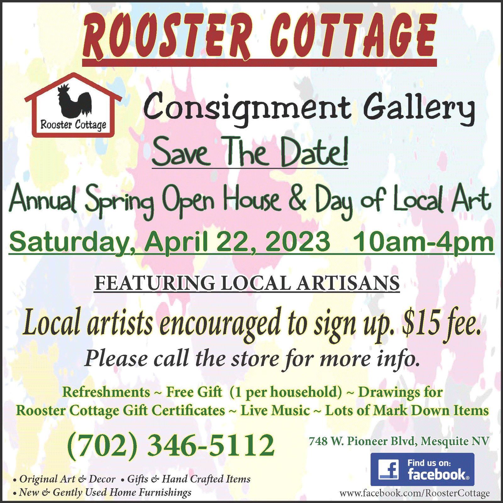 Rooster Cottage Open House @ Rooster Cottage Consignment Gallery