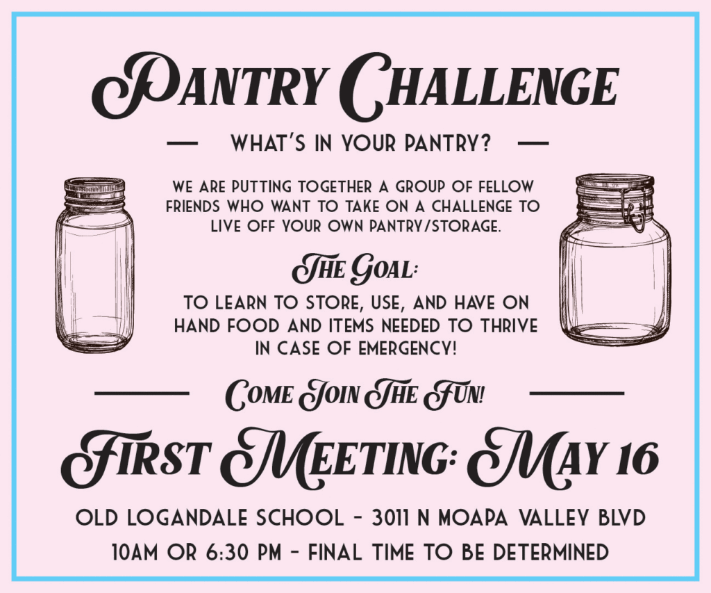 The Pantry Challenge @ OLSHACS (Old Logandale School)