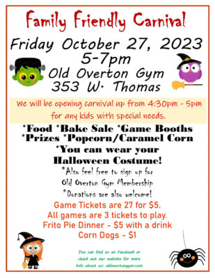 Family Friendly Carnival @ Old Overton Gym