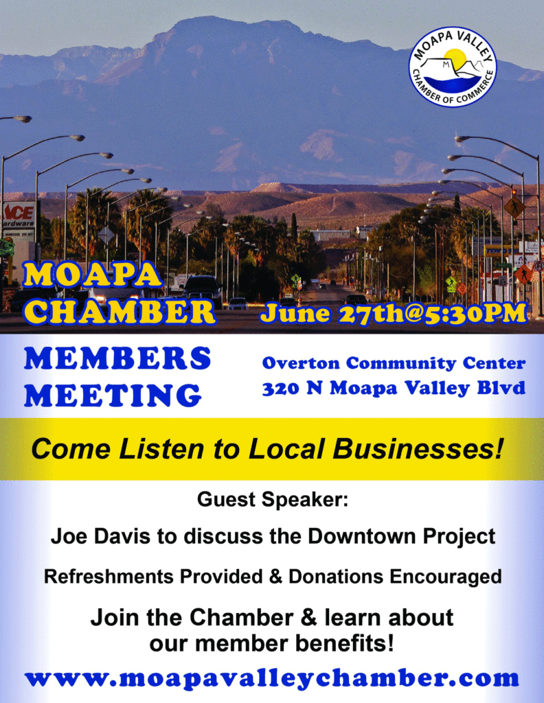 Moapa Chamber Members Meeting @ Overton Community Center